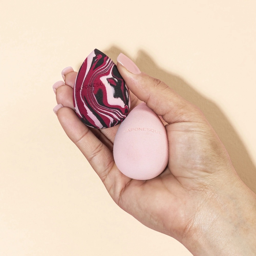Japonesque Perfect Complexion Sakura Sponge Duo Blends And Buffs Foundation New